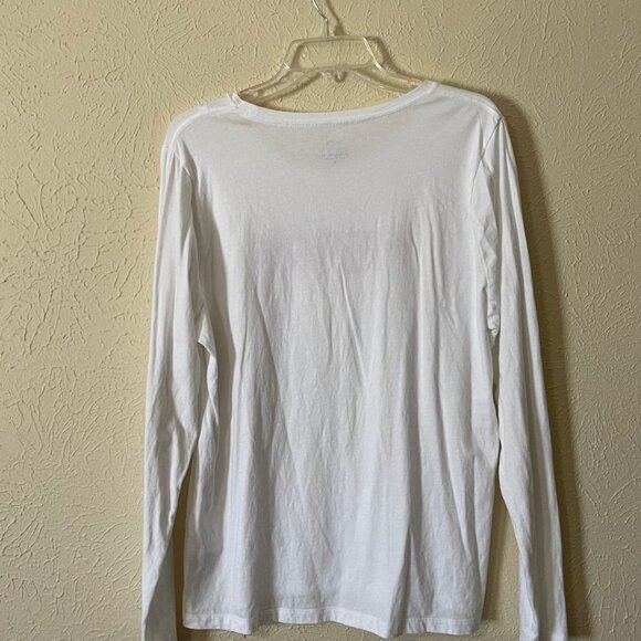 J Crew Factory White "Merry" long sleeve t-shirt, Size XL - Picture 4 of 4